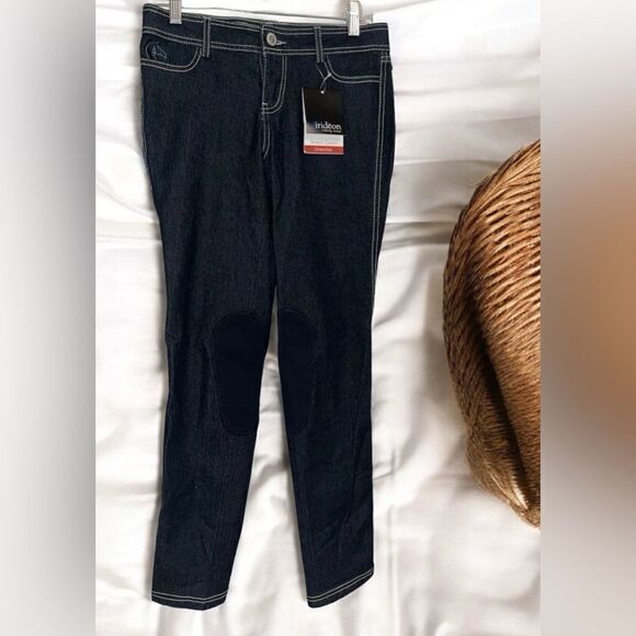 IRIDEON Equestrian Horseback Riding Jeans denim Pants Girls Sz 16 NEW rhinestone - Picture 1 of 8